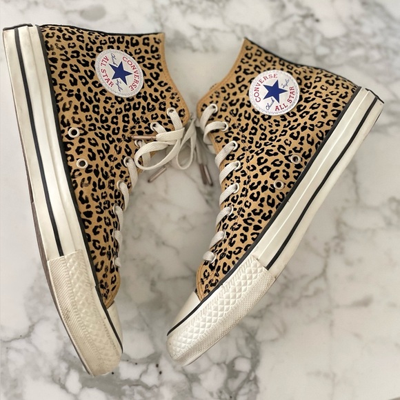 Converse All Star Classic High Top Leopard Cheetah Print Womens Size 10.5 - Picture 7 of 11